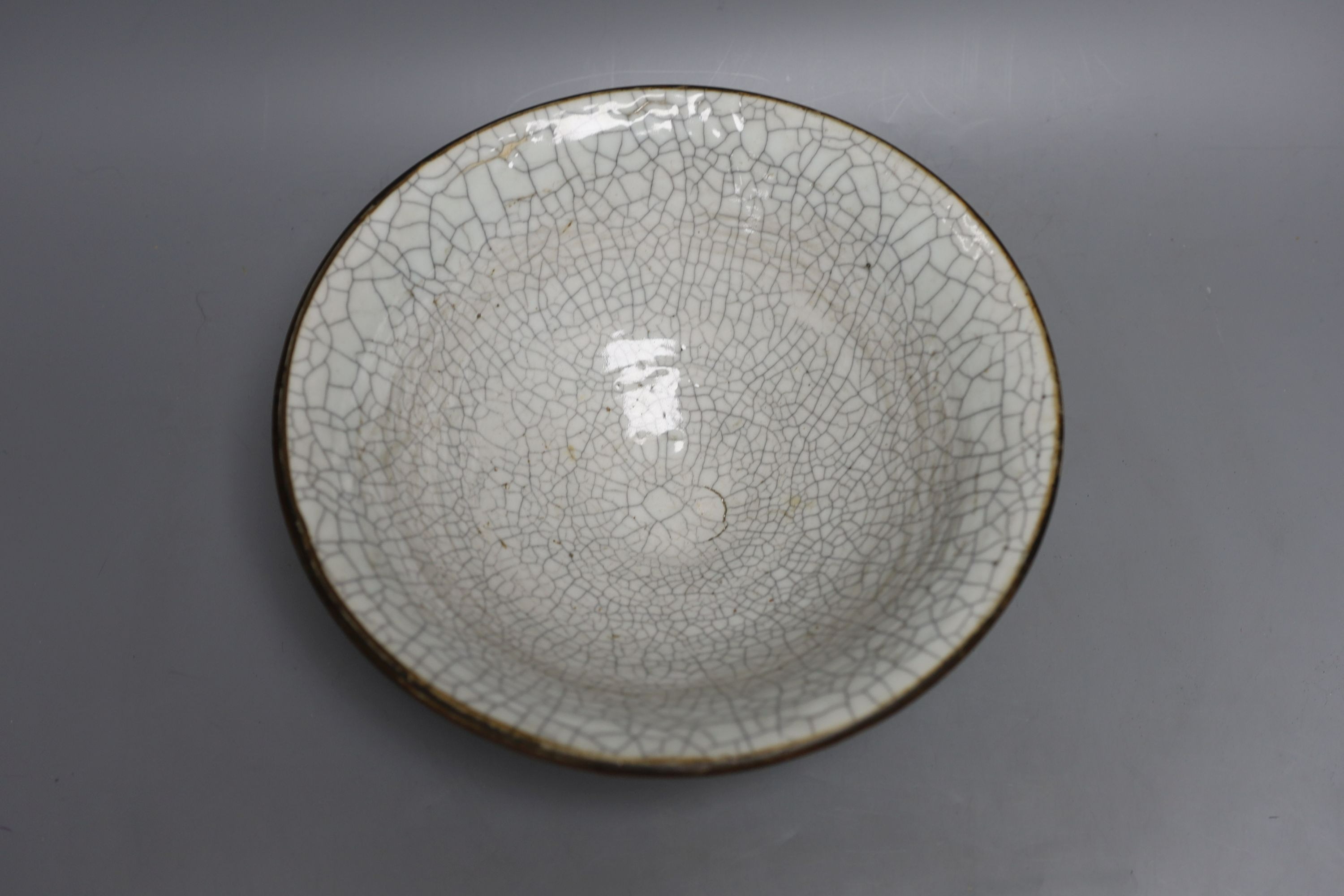 A Chinese crackle glaze bowl - 27cm diameter